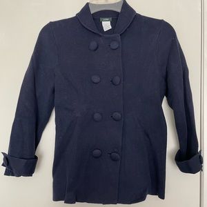 EUC J. Crew Big Buttoned Navy Blue Jacket Size S